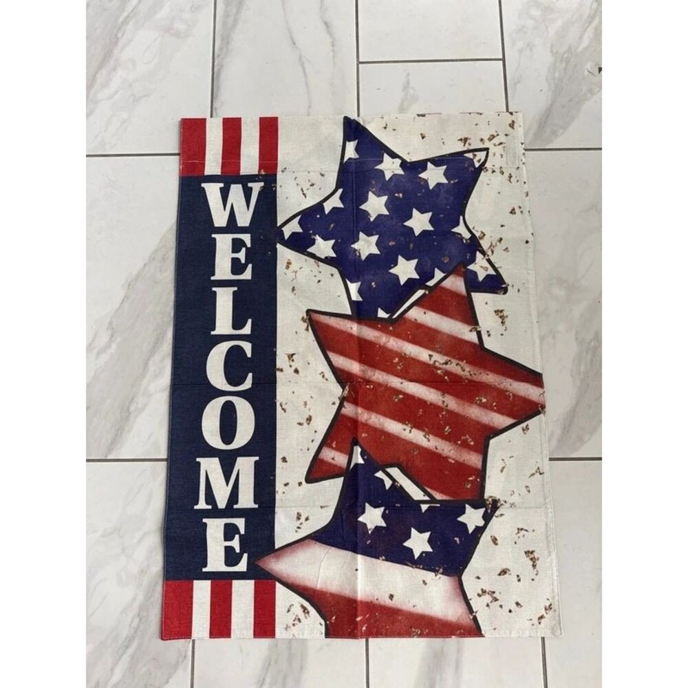 Welcome Americana large outdoor flag 38x27